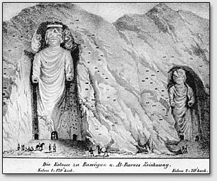 Бамианские колоссы на рисунках Александра Барнеса (Alexander Burnes, 1805-1841).