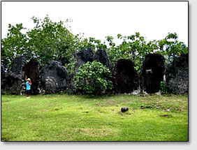 Мегалиты мараэ Таинуу (Tainuu) на острове Раиатеа достигают высоты 4 метров и десятков тонн веса.