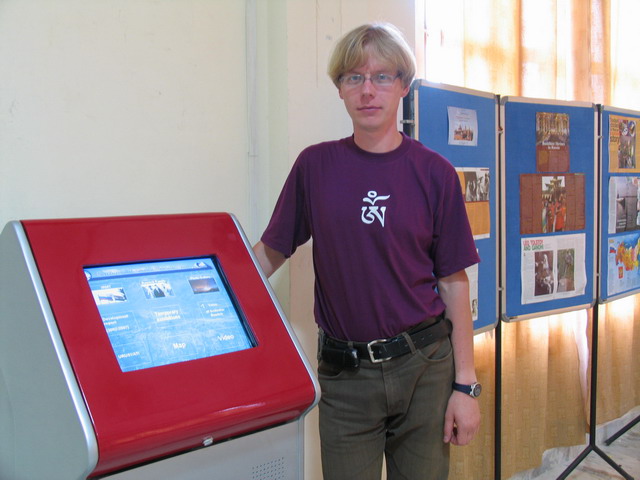 Sergey Yakovlev and touch screen kiosk.